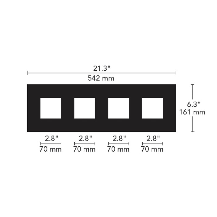 Element EMT 1x4 Multiples Spot Flanged Trim