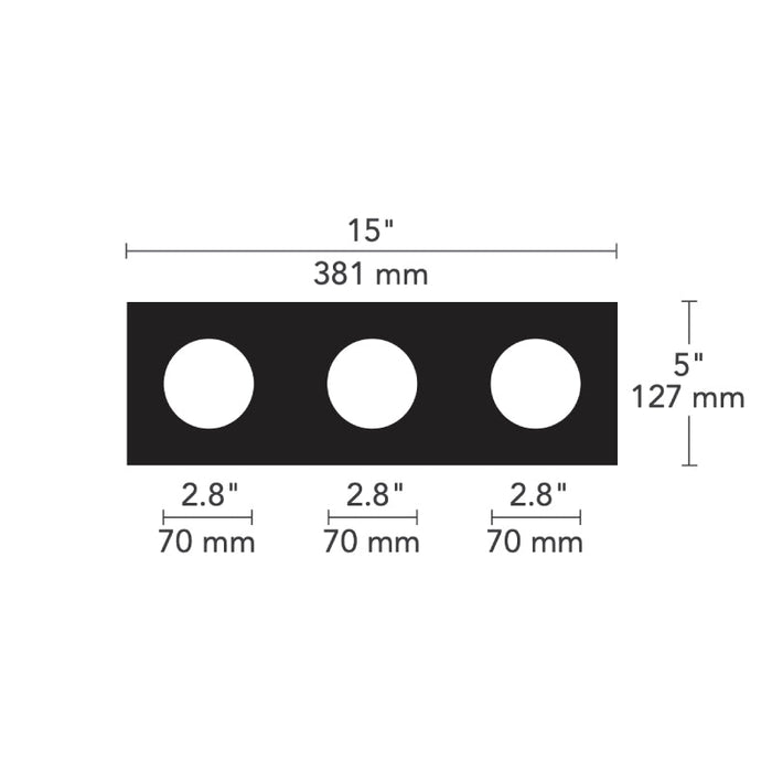Element EMT 1x3 Multiples Spot Flangeless Trim
