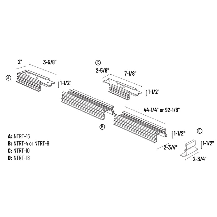 Nora NTRT-16 End Feed Housing for Recessed Track Housing