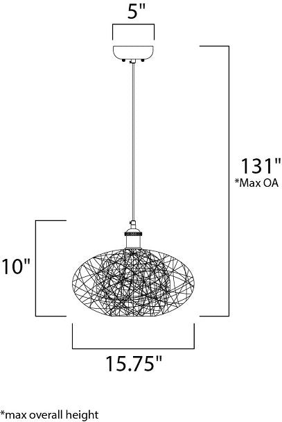 Maxim 14402 Bali 1-lt 15.75" Chandelier