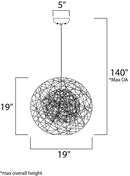 Maxim 14405 Bali 1-lt 19" Chandelier