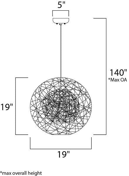 Maxim 14405 Bali 1-lt 19" Chandelier