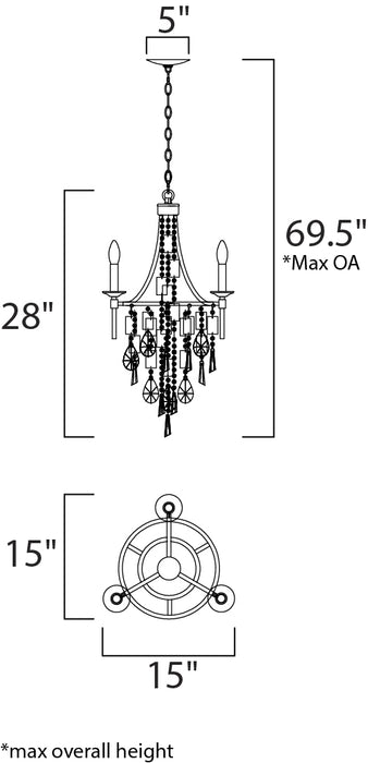 Maxim 14423 Cebu 3-lt 15" Chandelier