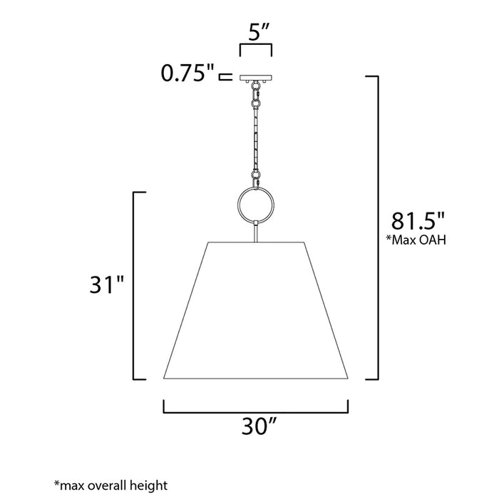 Maxim 14438 Acoustic 1-lt 30" Pendant