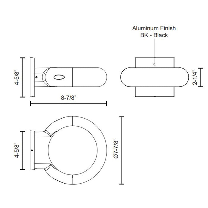 Kuzco EW64708 Vortex LED Outdoor Wall Sconce