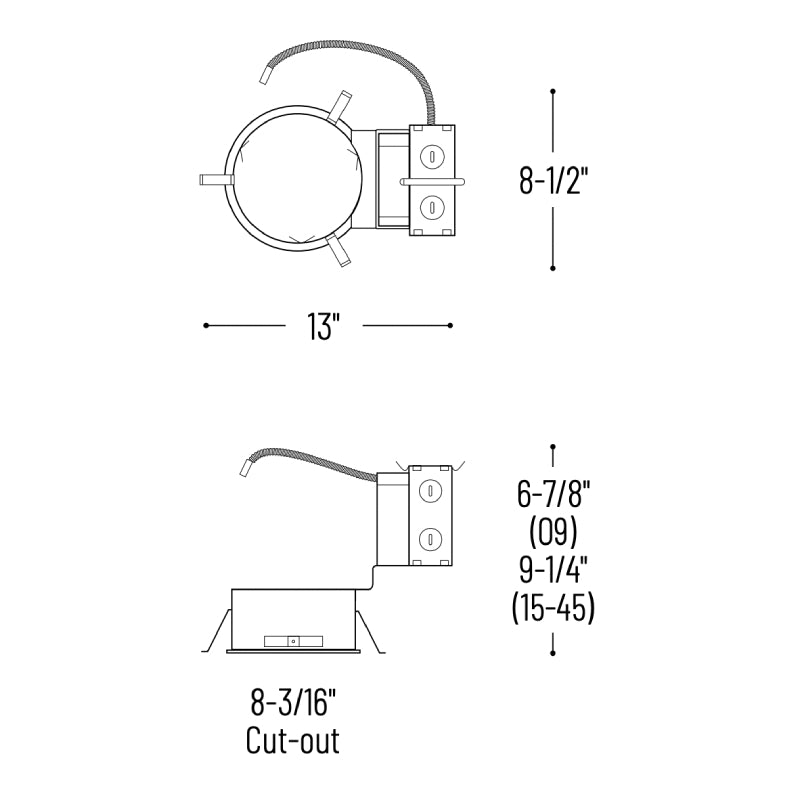 Nora NCHR2-834 8" LED Sapphire II COB Remodel Frame-In Kit