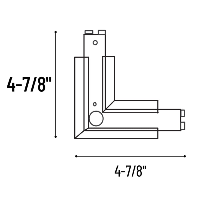 Nora NTRT-13 L-Connector Housing for Recessed Track Housing