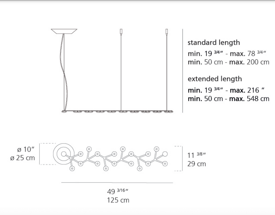 Artemide LED Net Line 125 Suspension Light