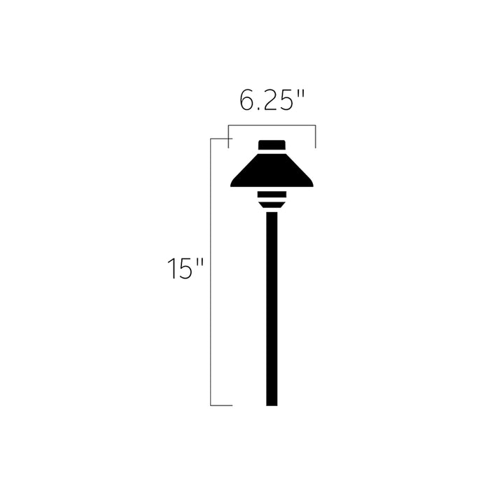 Kichler 15821 3-lt 6" LED Short Stepped Dome Path Light