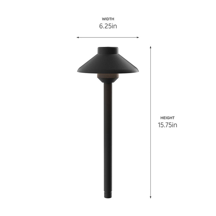 Kichler 15821 1-lt 6" LED Short Stepped Dome Path Light