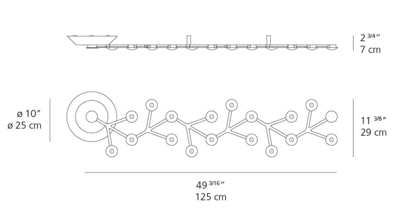 Artemide LED Net Line 125 Ceiling Light