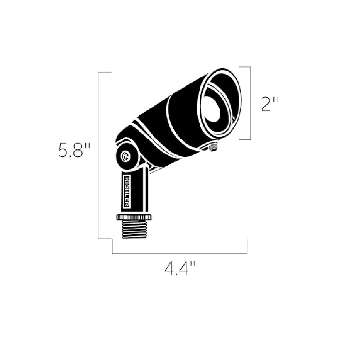 Kichler 16015 VLO Low Voltage LED Accent Light with Variable Lumen Output, Small, 2700K