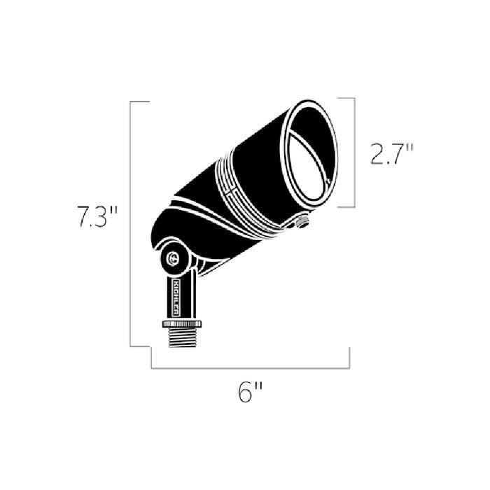 Kichler 16018 VLO Low Voltage LED Accent Light with Variable Lumen Output, Large, 2700K