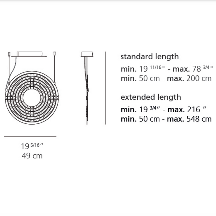 Artemide Copernico 500 LED Suspension Light