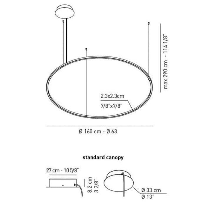 Axo USULA160 U-Light 63" LED Pendant