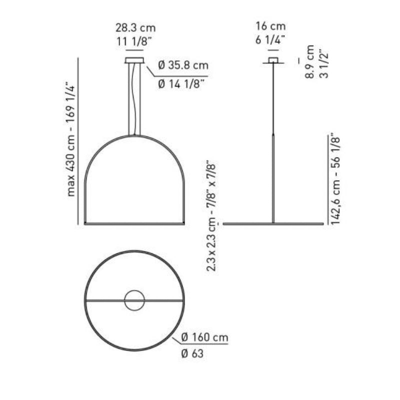 Axo USULI160 U-Light 63" LED Pendant