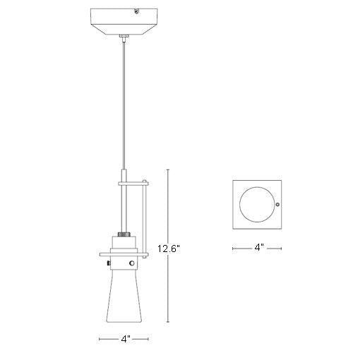 Hubbardton Forge 161065 Erlenmeyer Large 1-lt 4" Low Voltage Mini Pendant