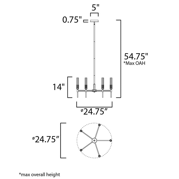 Maxim 16125 Flambeau 6-lt 25" LED Chandelier