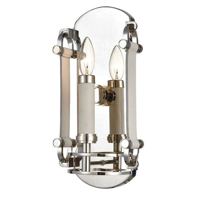 ELK 16350/1 Bergamo 1-lt Wall Sconce with Leather Straps