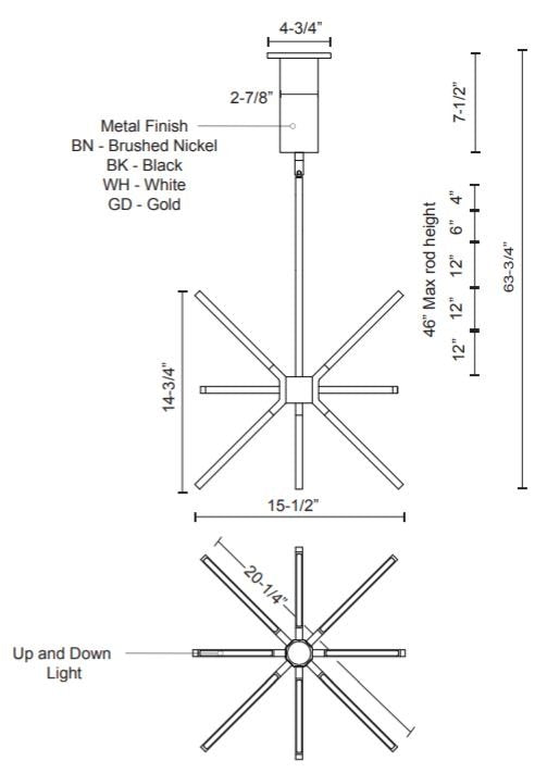 Kuzco CH14220 Sirius Minor 20" LED Chandelier