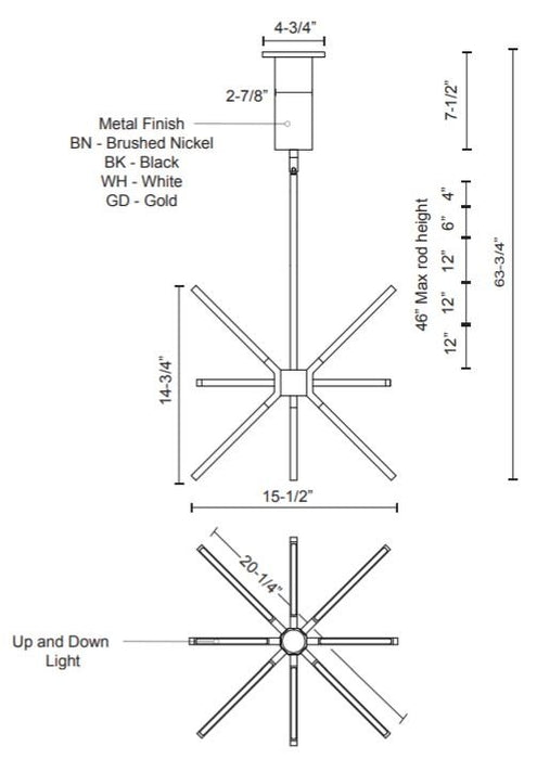 Kuzco CH14220 Sirius Minor 20" LED Chandelier