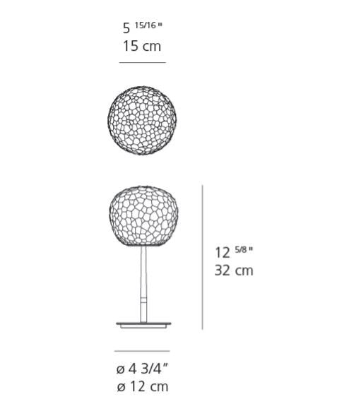 Artemide Meteorite 15 Table Lamp with Stem