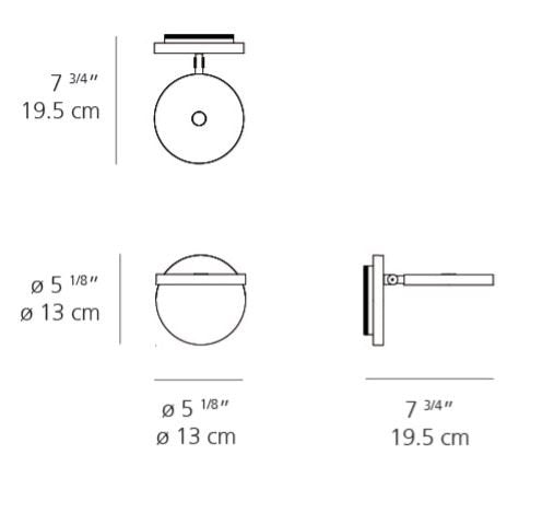 Artemide Demetra Spot LED Wall Light w/ Switch