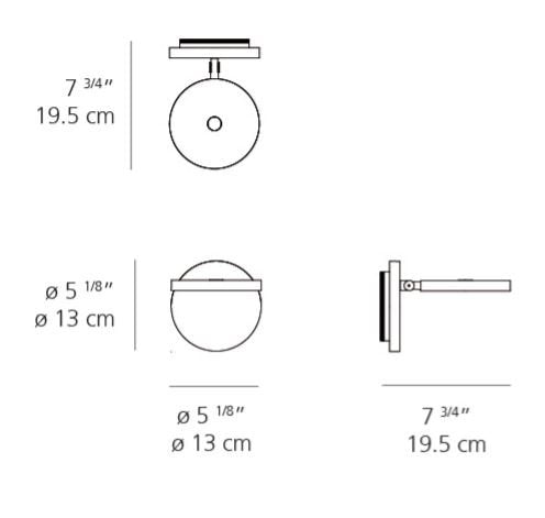 Artemide Demetra Spot LED Wall Light w/o Switch