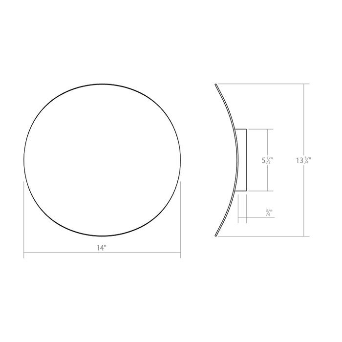 Sonneman 1761 Malibu Discs 2-lt 14" LED Wall Sconce