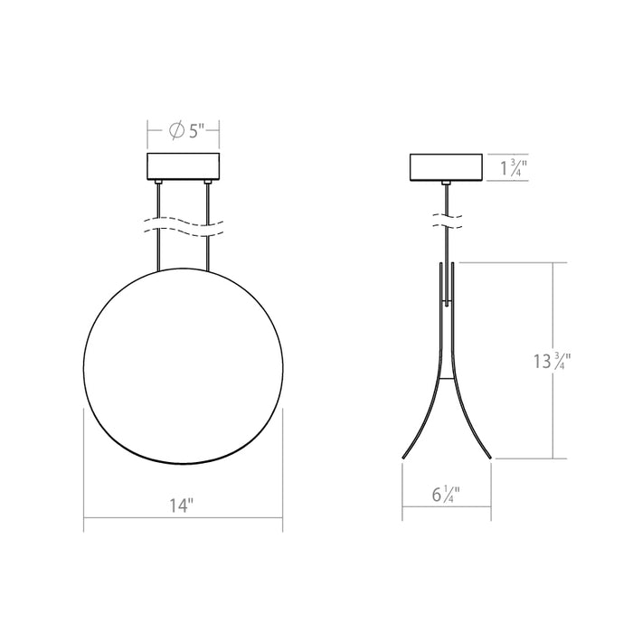 Sonneman 1767 Malibu Discs 1-lt 14" LED Pendant