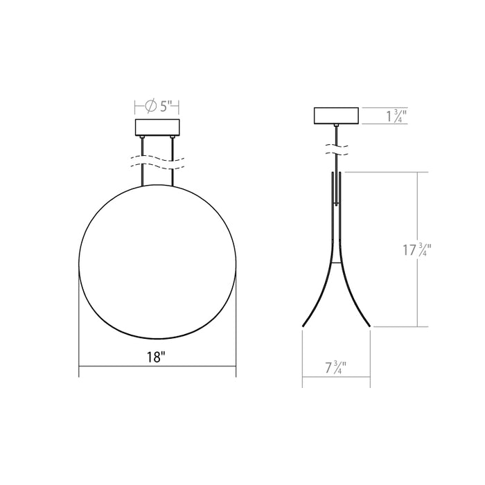 Sonneman 1768 Malibu Discs 1-lt 18" LED Pendant