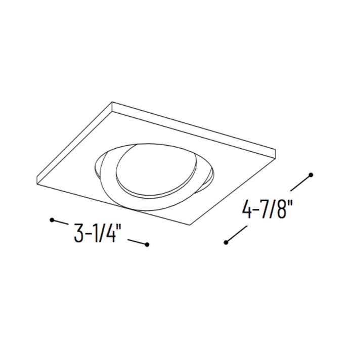 Nora NIO-4SG/HL 4" Iolite LED Square Adjustable Surface Gimbal - High Lumen