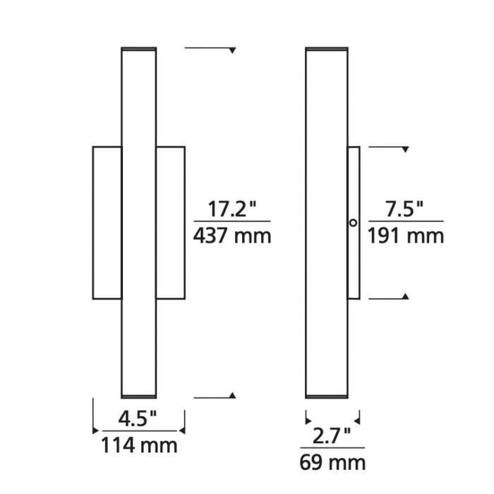 Tech 700OWCHAS Chara Square 17 17" Tall LED Outdoor Wall Light