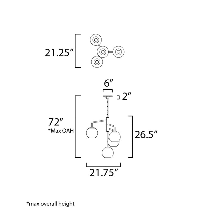 Maxim 38414 Branch 4-lt 21" Pendant