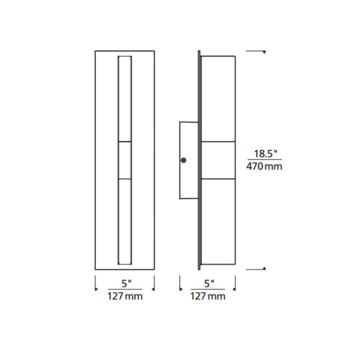 Tech 700OWLYT Lyft 19" Tall LED Outdoor Wall Sconce, 3000K