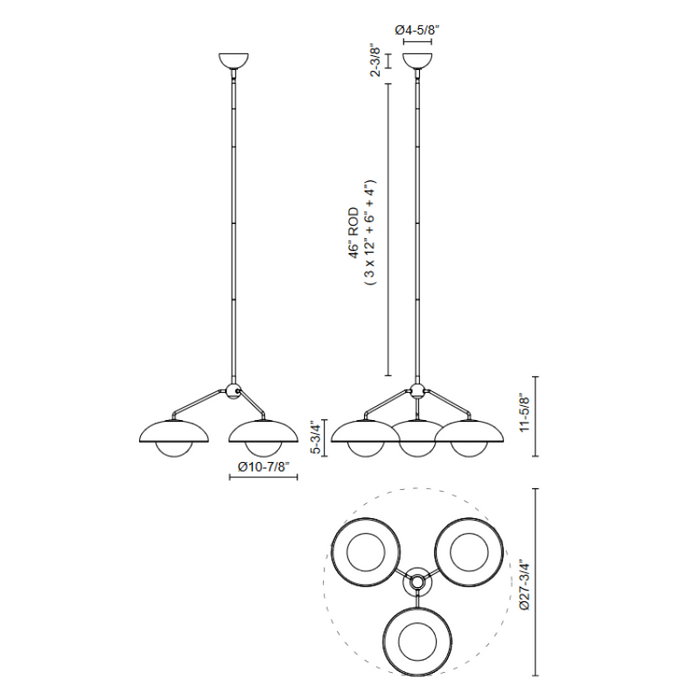 Alora Mood CH522328 Rubio 3-lt 28" Chandelier