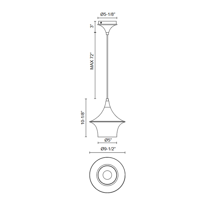 Alora Mood PD523009 Emiko 1-lt 10" Pendant