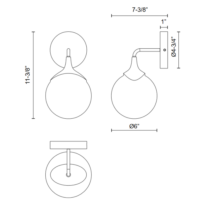 Alora Mood WV505106 Nouveau 1-lt 11" Tall Wall Sconce