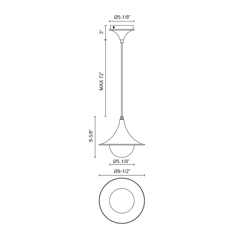 Alora Mood PD525009 Fuji 1-lt 10" Pendant