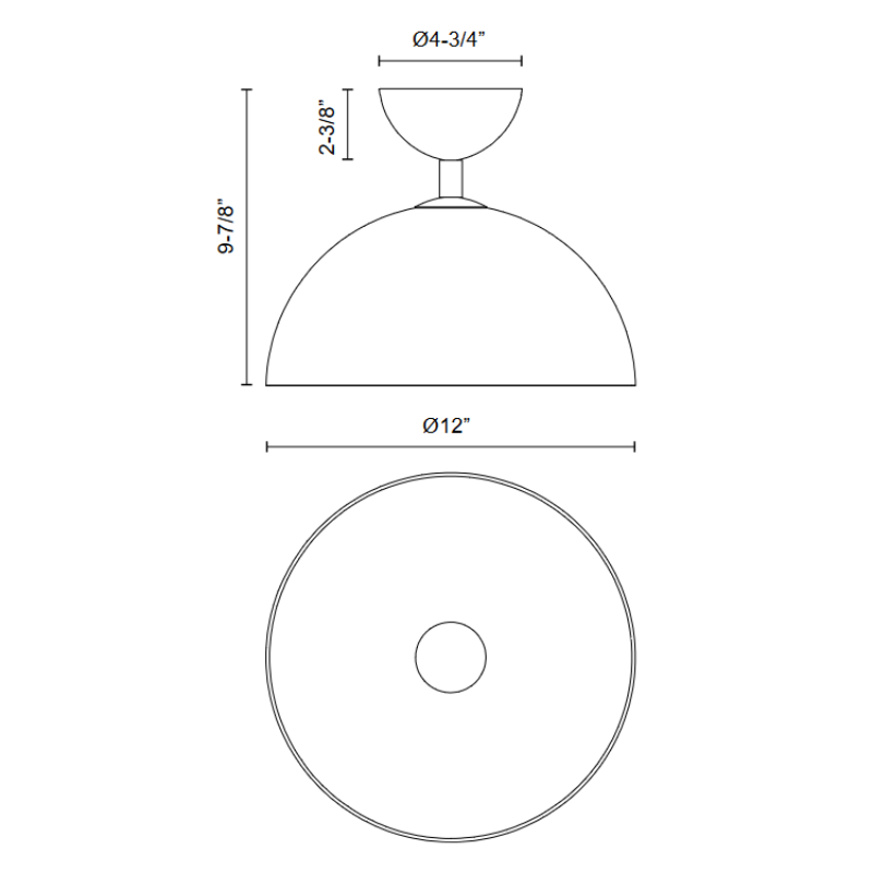 Alora Mood SF563012 Jude 1-lt 12" Semi-Flush Mount