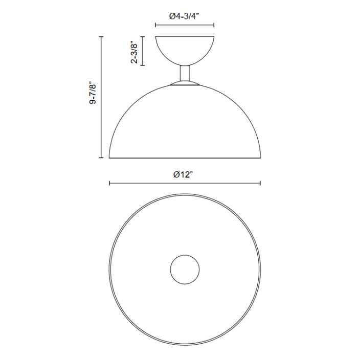 Alora Mood SF563012 Jude 1-lt 12" Semi-Flush Mount