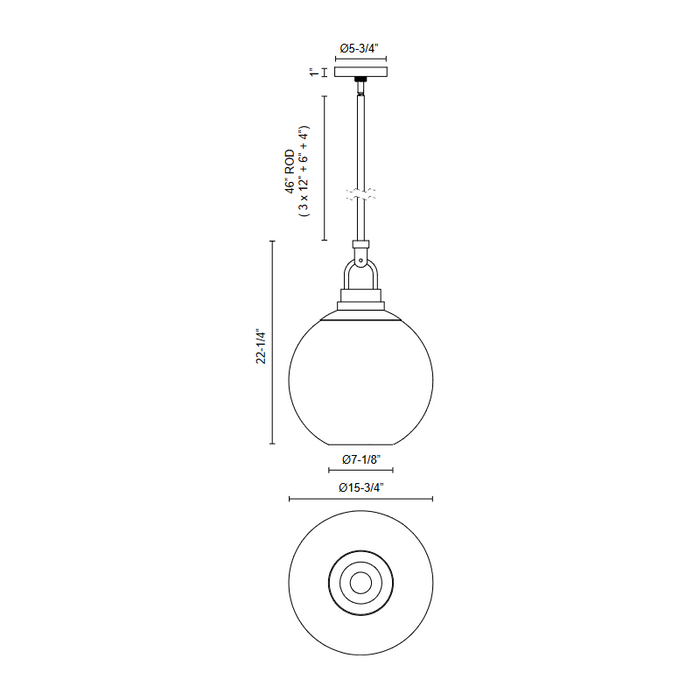 Alora Mood PD520516 Copperfield 1-lt 16" Pendant
