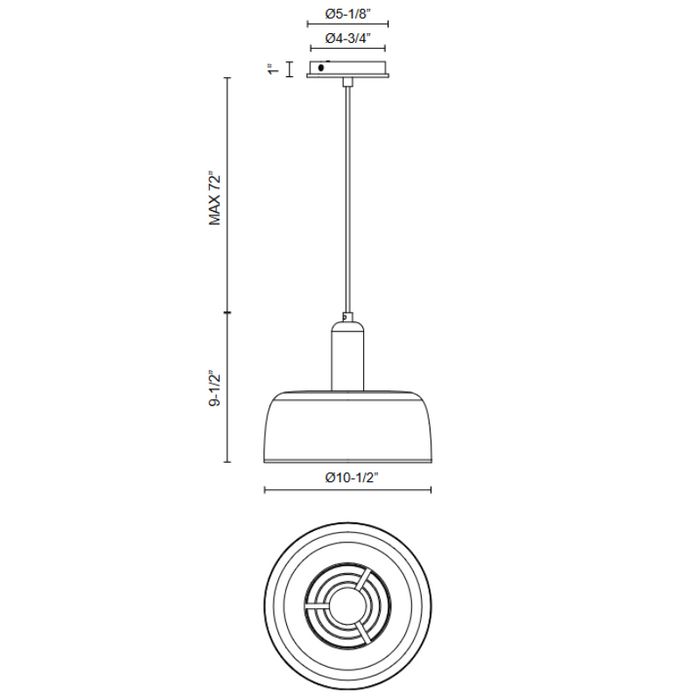 Alora Mood PD427710 Adriano 1-lt 11" Pendant