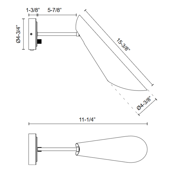 Alora Mood WV572205 Gabriel 1-lt 15" Tall Wall Sconce