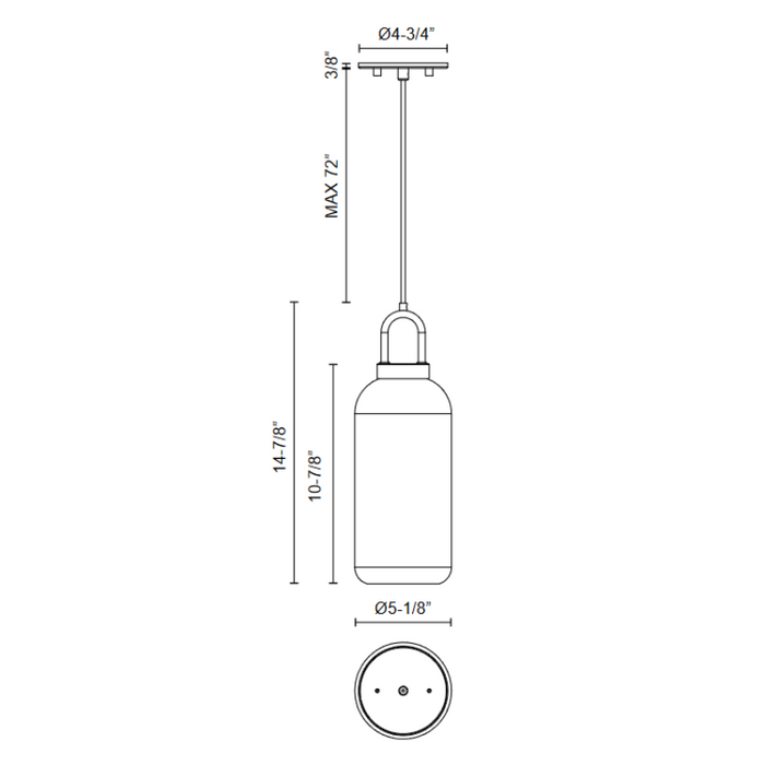 Alora Mood PD401505 Soji 1-lt 5" Pendant