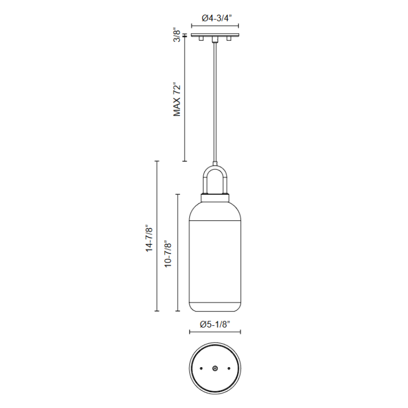 Alora Mood PD401505 Soji 1-lt 5" Pendant