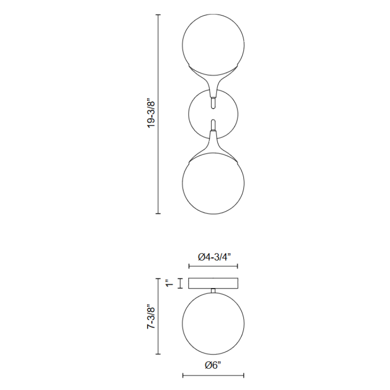 Alora Mood WV505219 Nouveau 2-lt 19" Tall Wall Sconce