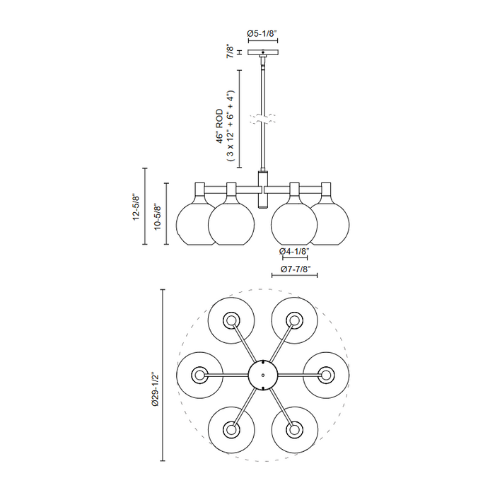 Alora Mood CH506230 Castilla 6-lt 30" Chandelier