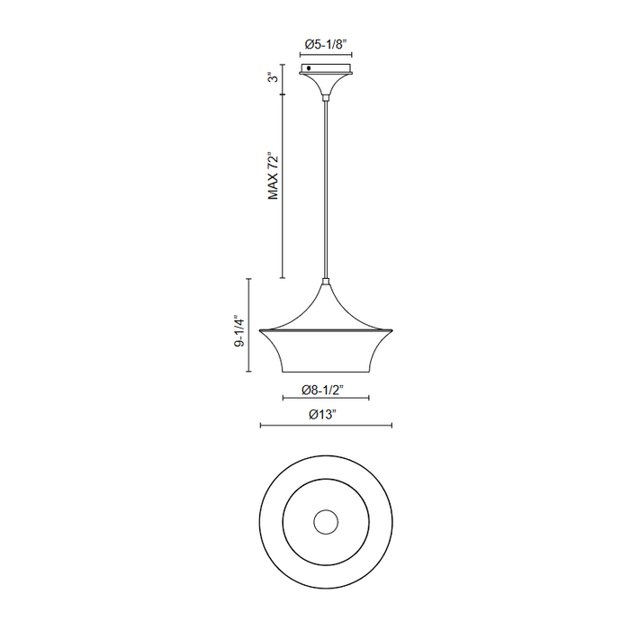 Alora Mood PD523013 Emiko 1-lt 13" Pendant