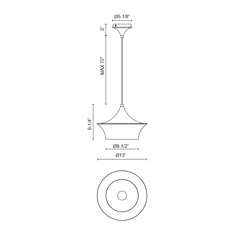 Alora Mood PD523013 Emiko 1-lt 13" Pendant